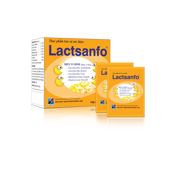 Lactsanfo Men vi sinh công nghệ vi nang trị rối loạn tiêu hóa, chướng bụng, đầy hơi