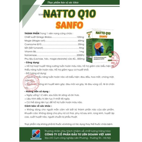 Natto Q10 Sanfo hỗ trợ tăng cường a123